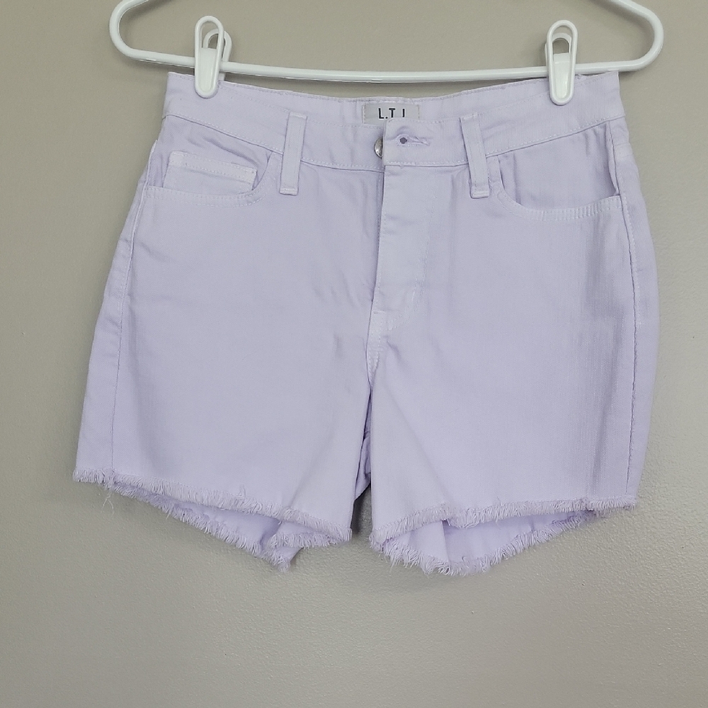LTJ Letter To Juliet High Waisted Purple Jean Shorts With Distressed Hem Size S